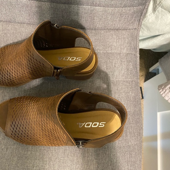 Soda Brown Cutout Booties - Picture 3 of 5